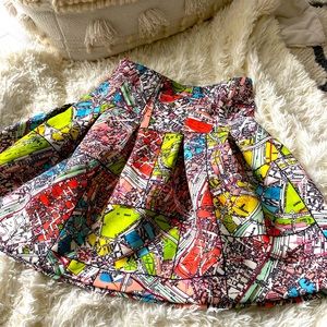 High waisted, printed skirt
